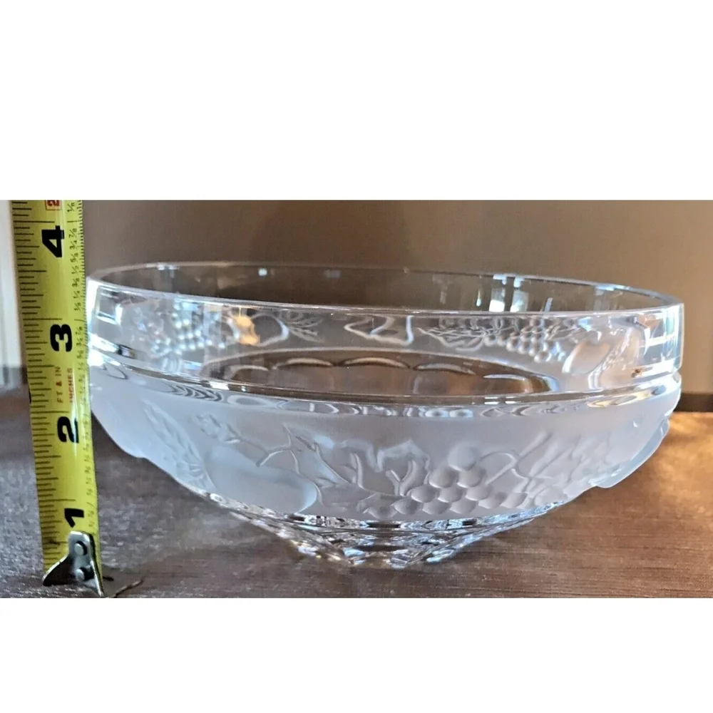 Vintage Natchmann Crystal Frosted Fruit Banded Serving Bowl - Picture 3 of 6